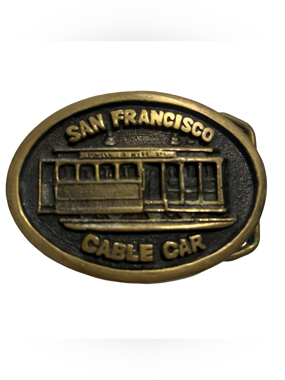 San Francisco Cable Car Solid Brass Commemorative Vintage 1978 BTS Belt Buckle